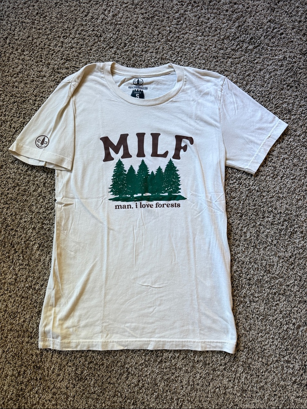 MILF 'Man I Love Forests' White Graphic Tee